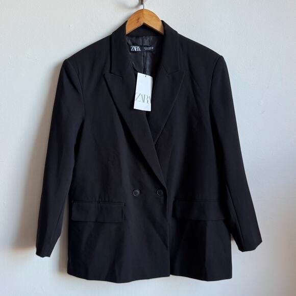 NWT ZARA Oversized Double Breasted Blazer - Picture 2 of 10
